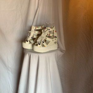 White High Heels Open Toe Shoes